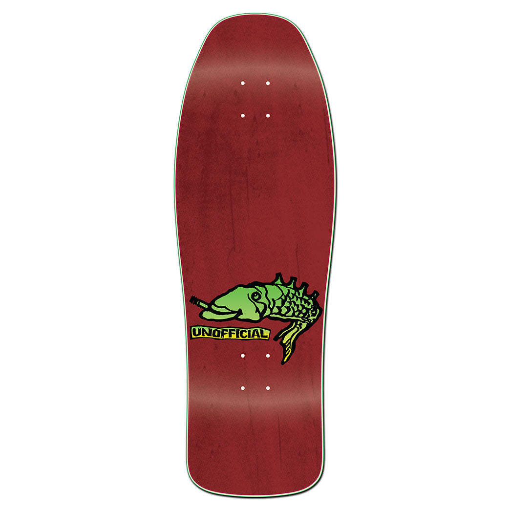 Unofficial / Color my friends Skateboard Deck / Mark Gonzales / Burgundy Stain Green Colorway / 10"