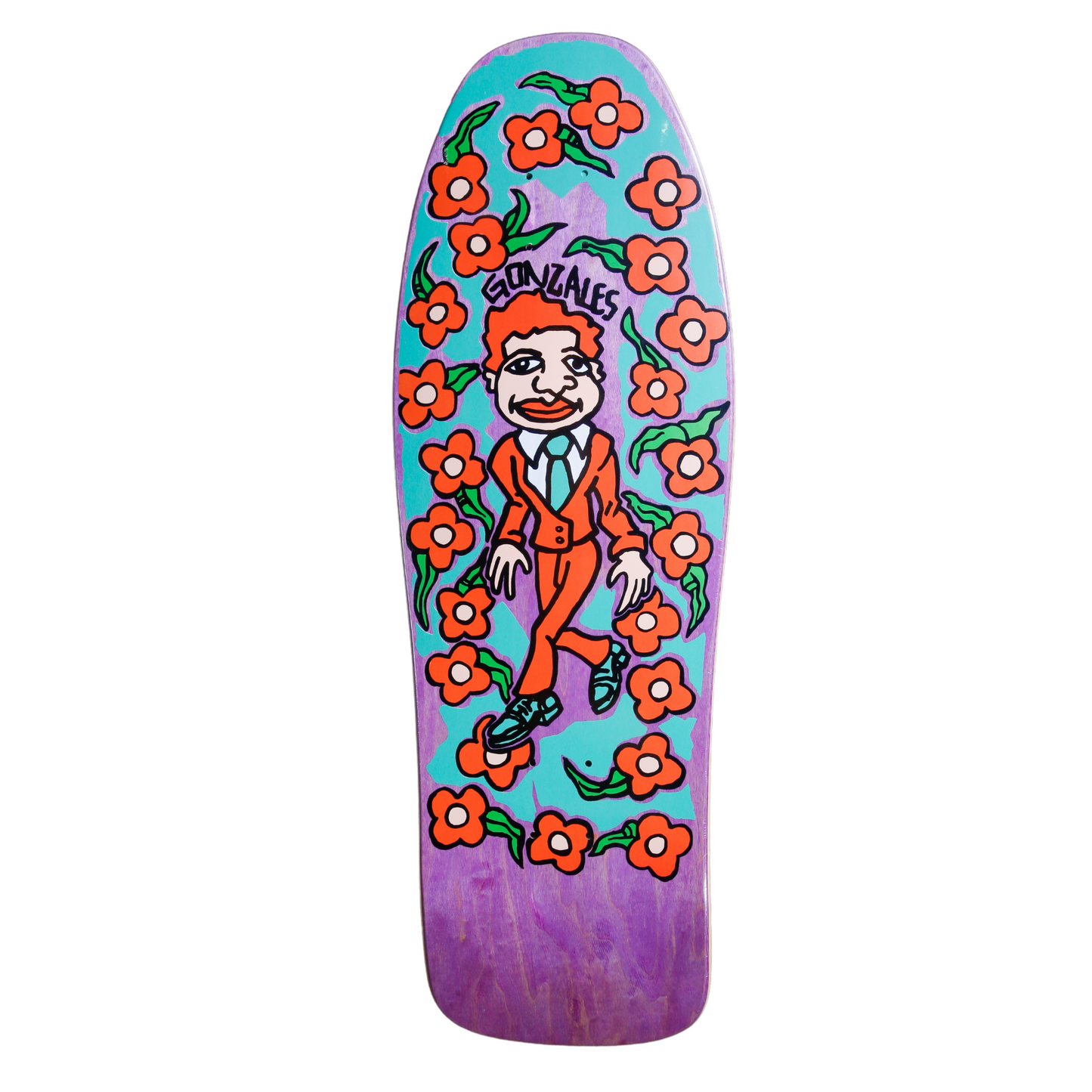 Unofficial / Gonz & Roses Skateboard Deck / Mark Gonzales / Purple Stain / 10"