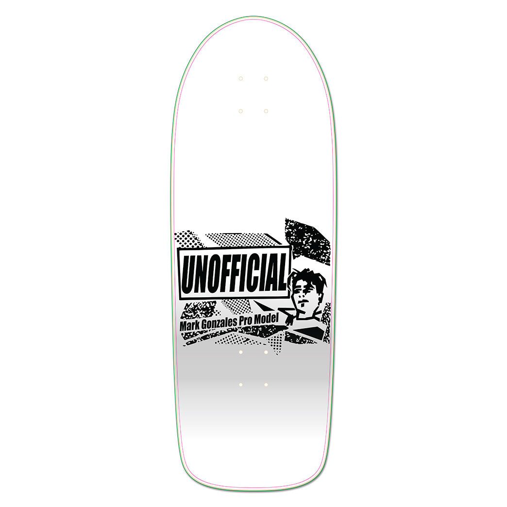 Unofficial / Gonzo Face Skateboard Deck / Mark Gonzales / White Dip / 10"