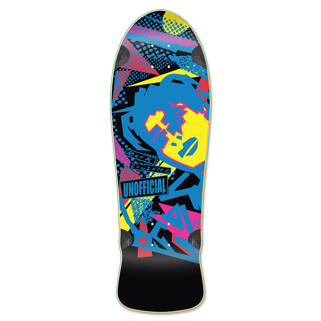 Unofficial / OG Gonz Face Skateboard Deck / Mark Gonzales / Black Dip / Pink Top 10"