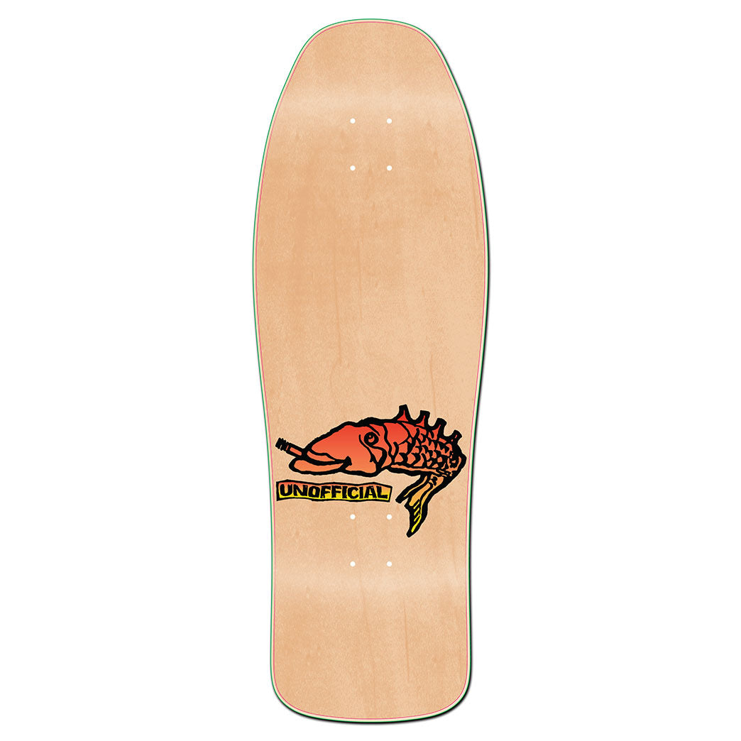 Unofficial / Gonz & Roses Skateboard Deck / Mark Gonzales / Natural Wood / Fish Top Graphic/ 10.1"