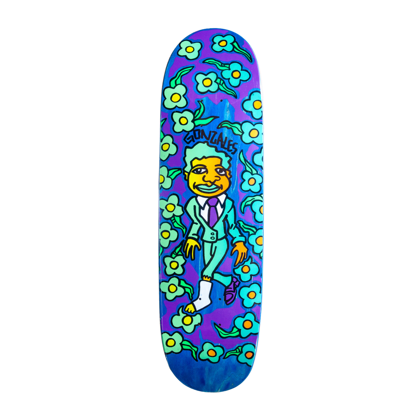 Unofficial / Gonz & Roses with Cast Skateboard Deck / Mark Gonzales / Green suit / 8.8"