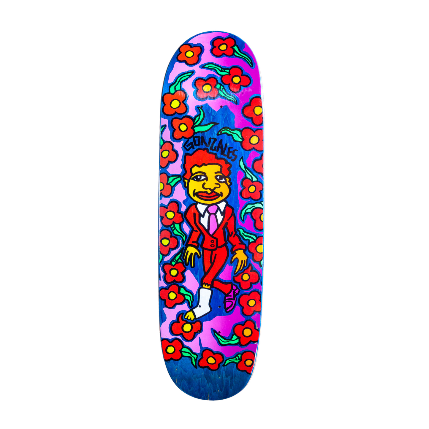 Unofficial / Gonz & Roses with Cast Skateboard Deck / Mark Gonzales / Red Suit / 8.8"