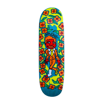 Unofficial / Gonz & Roses with Cast Skateboard Deck / Mark Gonzales / Orange Suit / Red Face / Yellow Shoes/ 8.8"