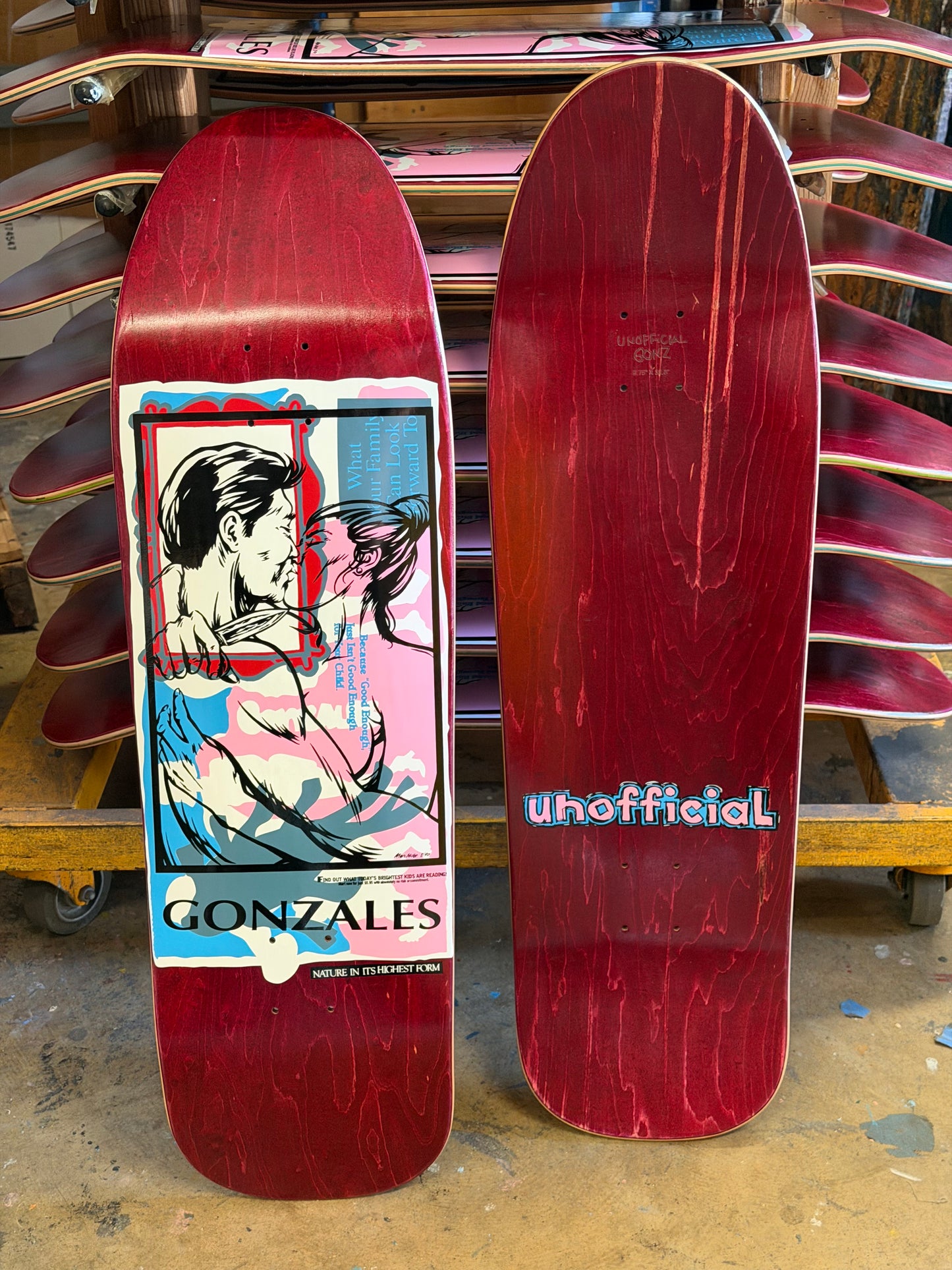 Unofficial / Colored People 3 Skateboard Deck / Mark Gonzales / Burgundy Stain