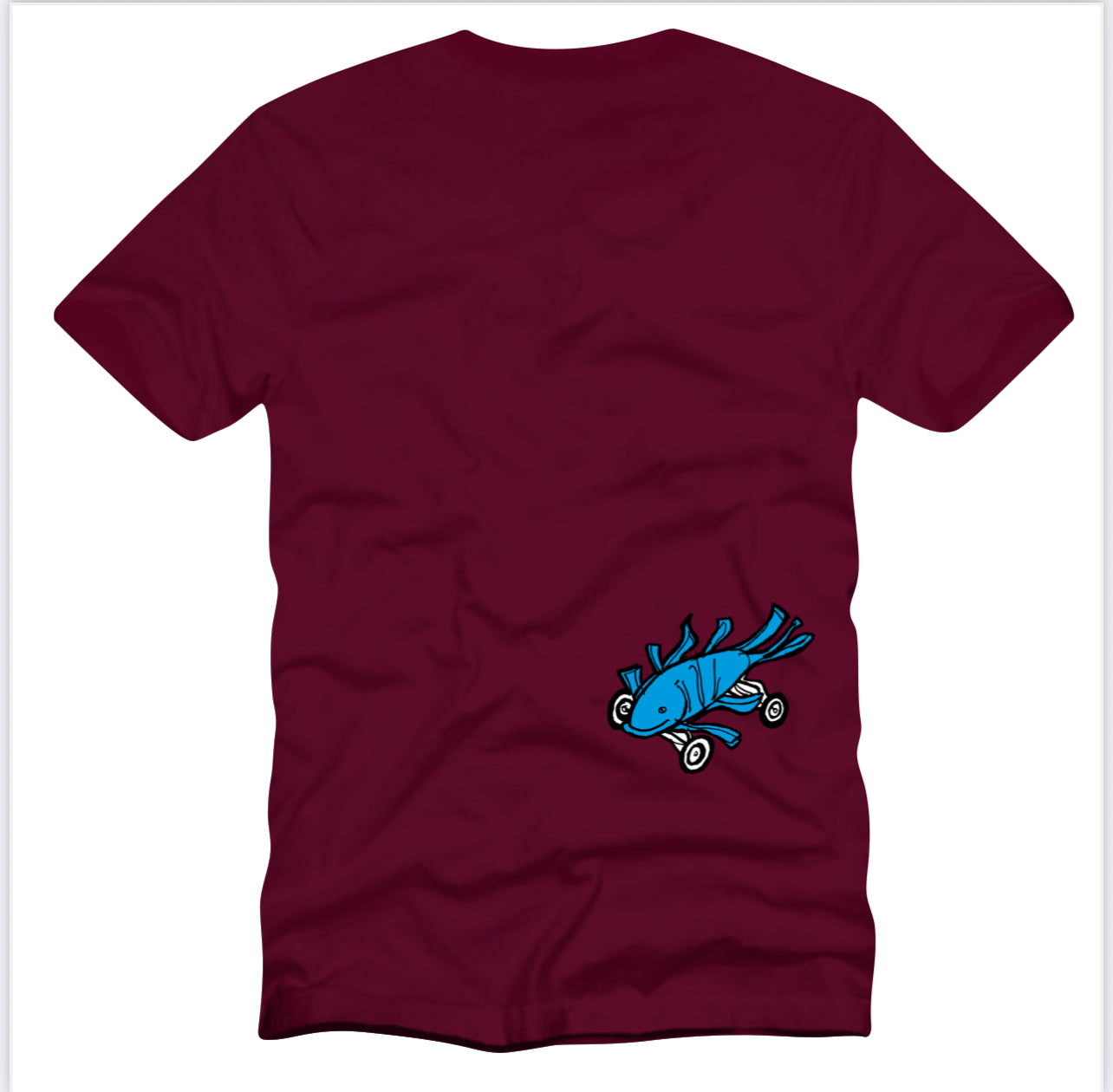 Unofficial / Face & Fish Car / Burgundy / T-Shirt