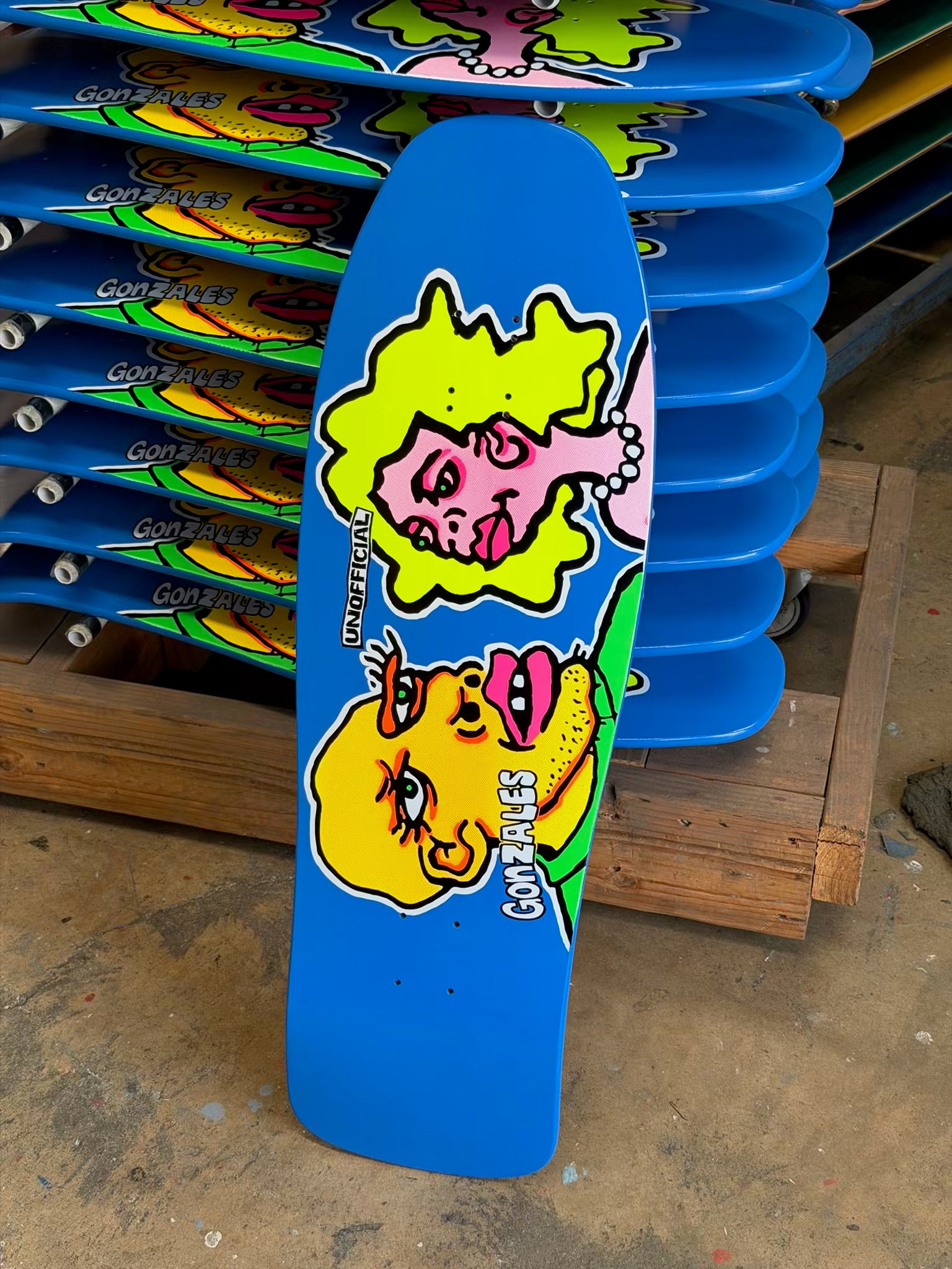 Unofficial / Man and Woman Skateboard Deck / Mark Gonzales / Blue