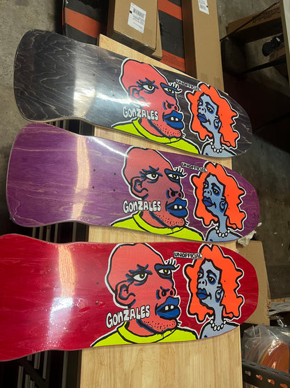 Unofficial / Man and Woman Skateboard Deck / Mark Gonzales / Black Stain / Orange Hair / Ramp Gonzo 10"
