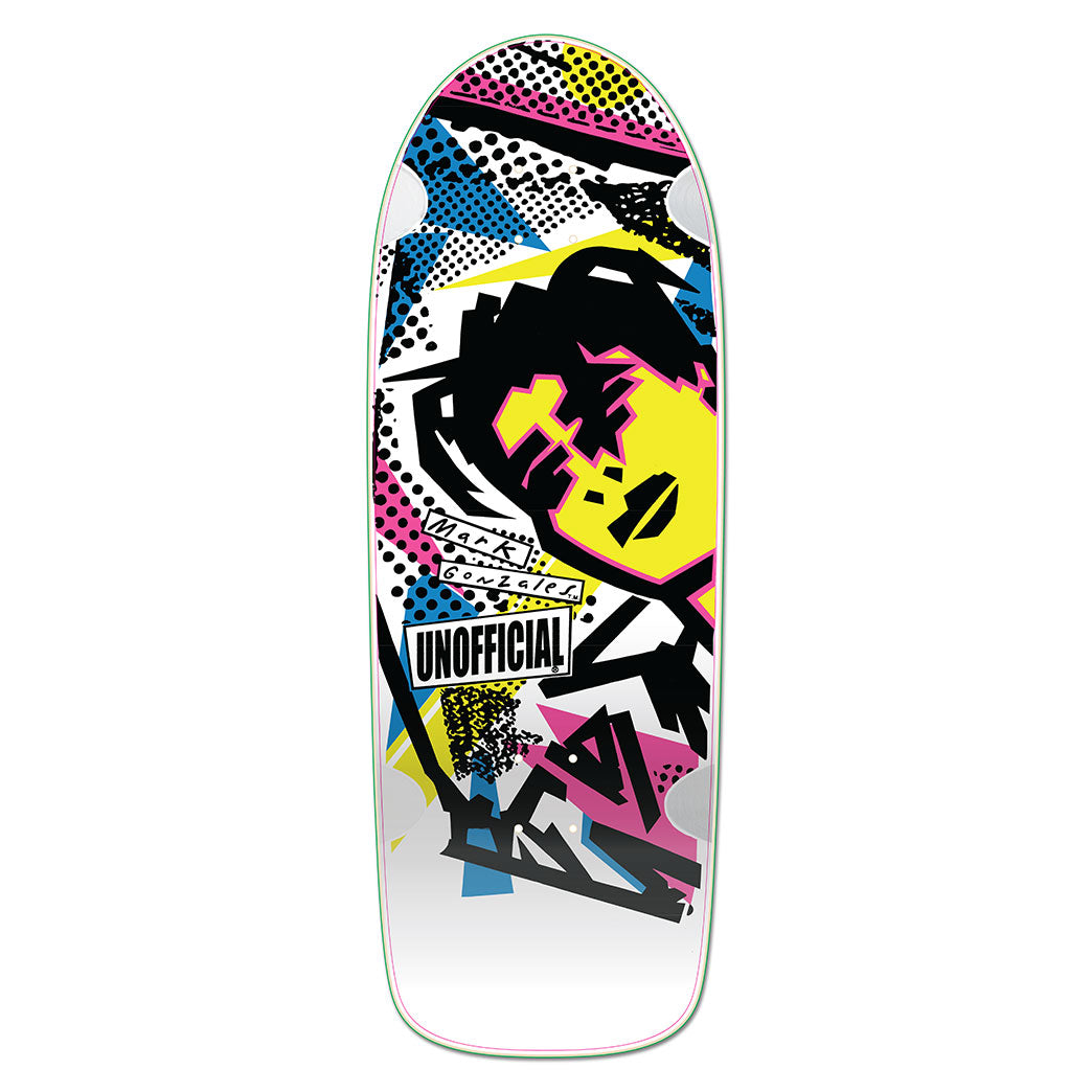 Unofficial / Gonzo Face Skateboard Deck / Mark Gonzales / White Dip / 10"
