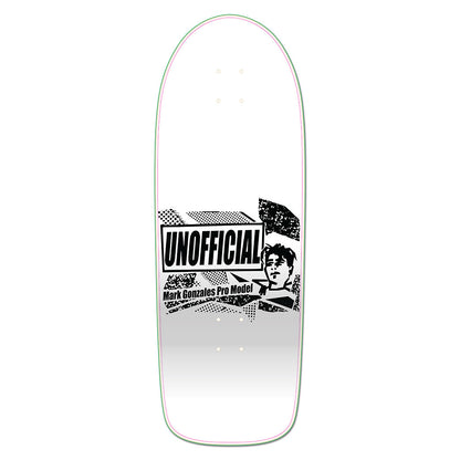 Unofficial / Gonzo Face Skateboard Deck / Mark Gonzales / White Dip / 10"
