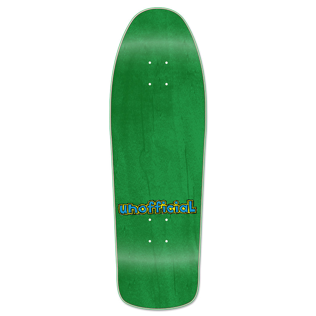 Unofficial / Fish Car Mini Skateboard Deck / Mark Gonzales / Green Stain / 10"