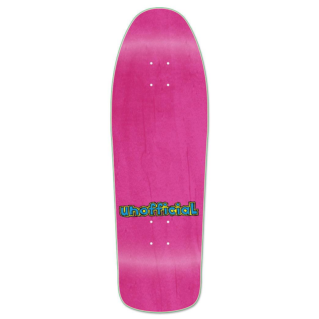 Unofficial / Fish Car Mini Skateboard Deck / Mark Gonzales / Pink Stain / 10"