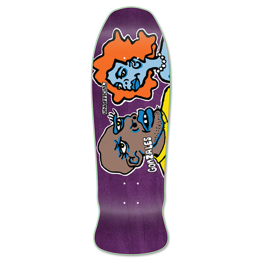 Unofficial / Man and Woman Skateboard Deck / Mark Gonzales / Purple Stain / Orange Hair / Ramp Gonzo 10"