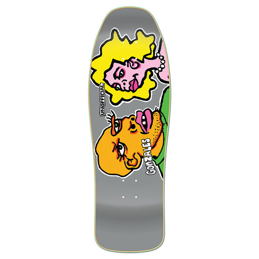 Unofficial / Man and Woman Skateboard Deck / Mark Gonzales / Silver Colorway / 10"