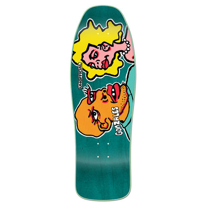 Unofficial / Man and Woman Skateboard Deck / Mark Gonzales / Teal Stain / 10"