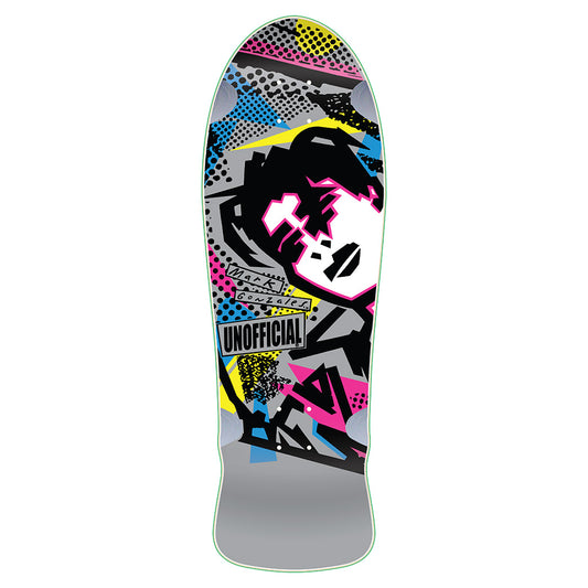 Unofficial / OG Gonz Face Skateboard Deck / Mark Gonzales / Grey Dip / White Face / 10"