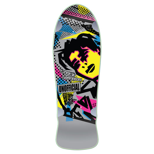 Unofficial / OG Gonz Face Skateboard Deck / Mark Gonzales / Grey Dip / Yellow Face / 10"