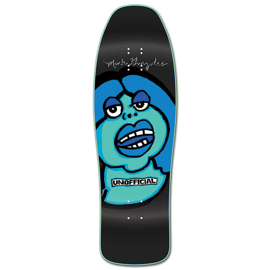 Unofficial / Fat Face Deck / Mark Gonzales / Blue Skin-Blue Hair / Black Dip / Fish top graphic / 10.1"