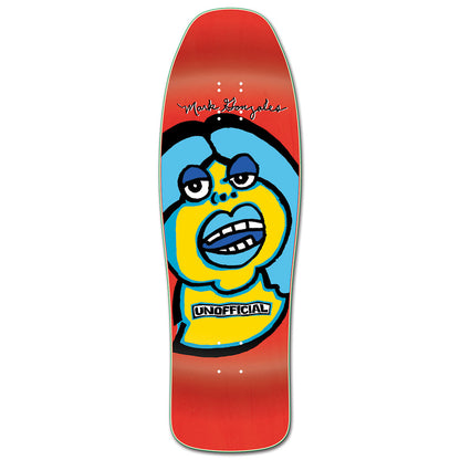 Unofficial / Fat Face Deck / Mark Gonzales / Yellow Skin-Blue Hair / Red Stain / Fish top graphic / 10.1"