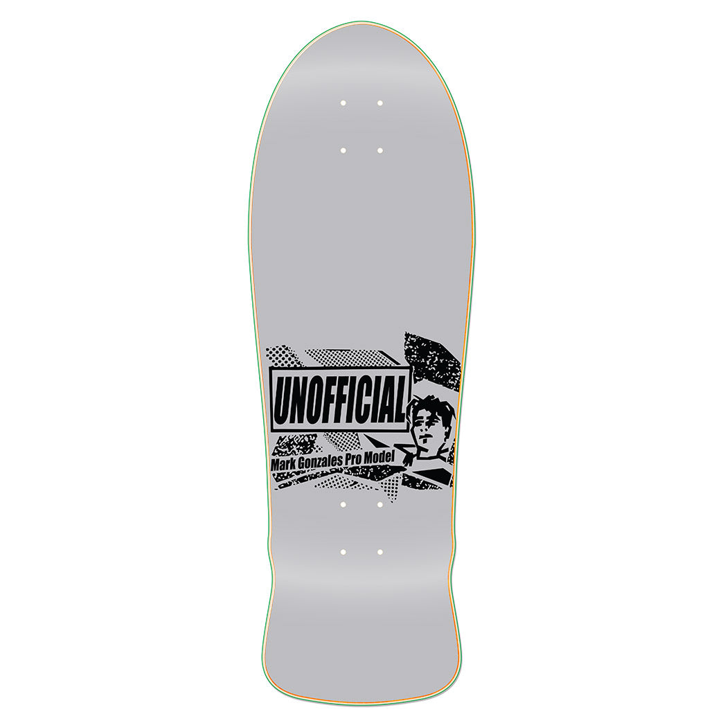 Unofficial / OG Gonz Face Skateboard Deck / Mark Gonzales / Grey Dip / White Face / 10"