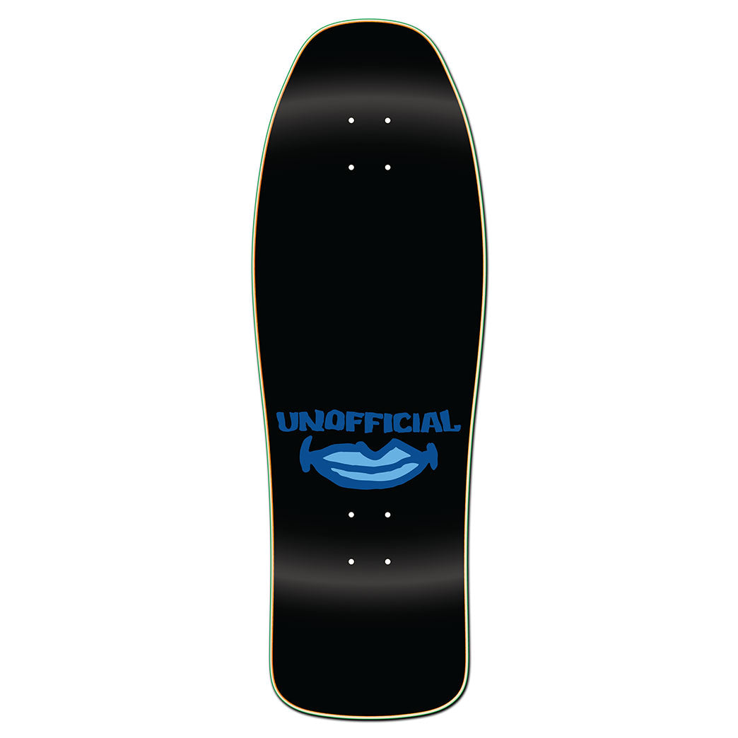 Unofficial / Gonz & Roses Skateboard Deck / Mark Gonzales / Cream Skin-Black Outline / Black Dip / Lips top graphic / 10.1"