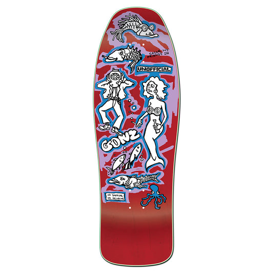 Unofficial / Color my friends Skateboard Deck / Mark Gonzales / Burgundy Stain Purple Colorway / 10"