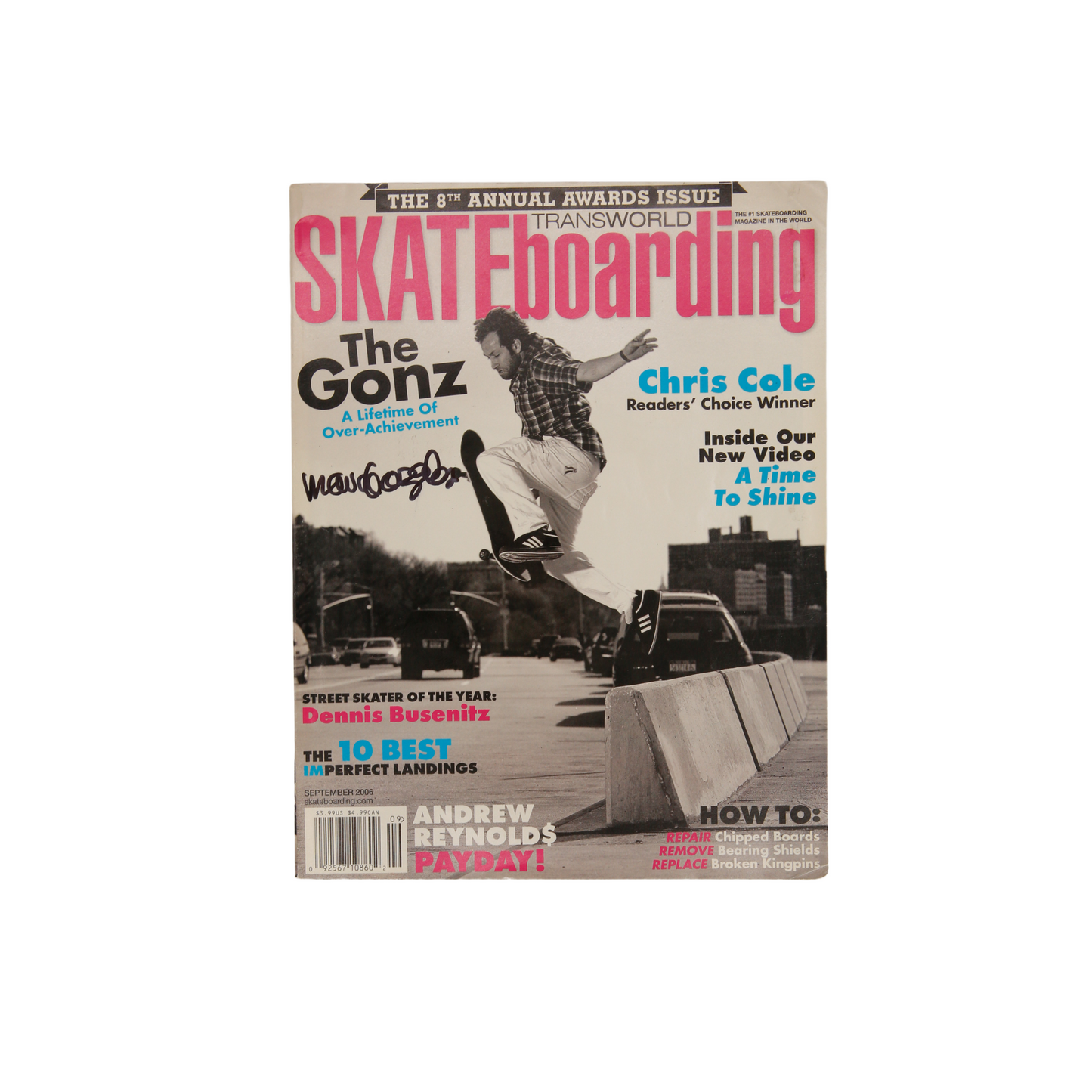 Transworld Skateboarding Magazine / Signed / Mark Gonzales on Cover