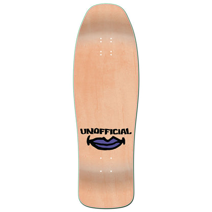 Unofficial / Gonz & Roses Skateboard Deck / Mark Gonzales / Natural Stain / Lips top graphic / 10.1"