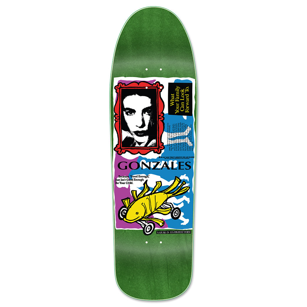Unofficial / Fish Car Skateboard Deck / Mark Gonzales /  Yellow Fish / Green Stain