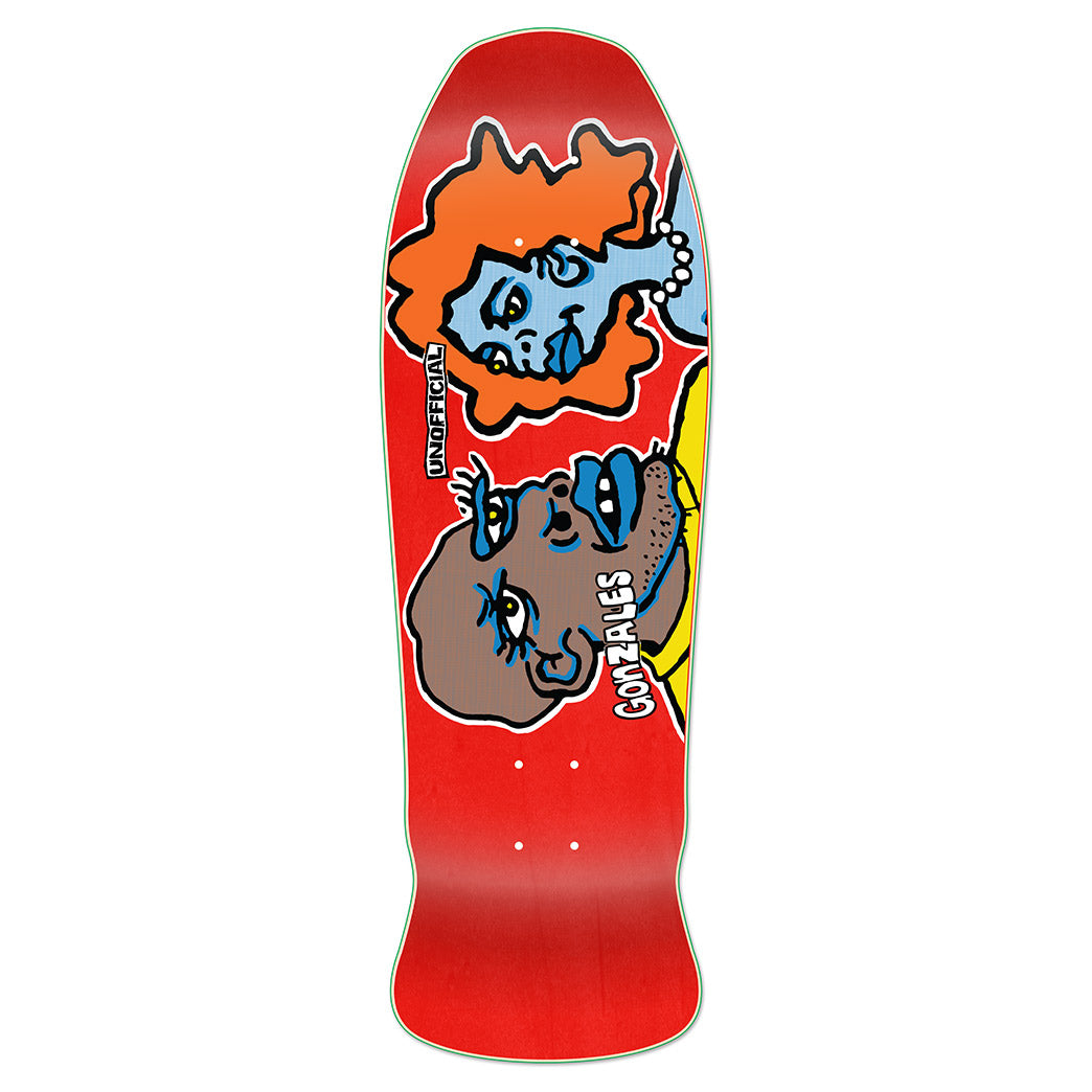 Unofficial / Man and Woman Skateboard Deck / Mark Gonzales / Red Stain / Orange Hair / Ramp Gonzo 10"